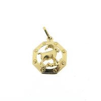 Gold zodiac sign pendant; Capricorn