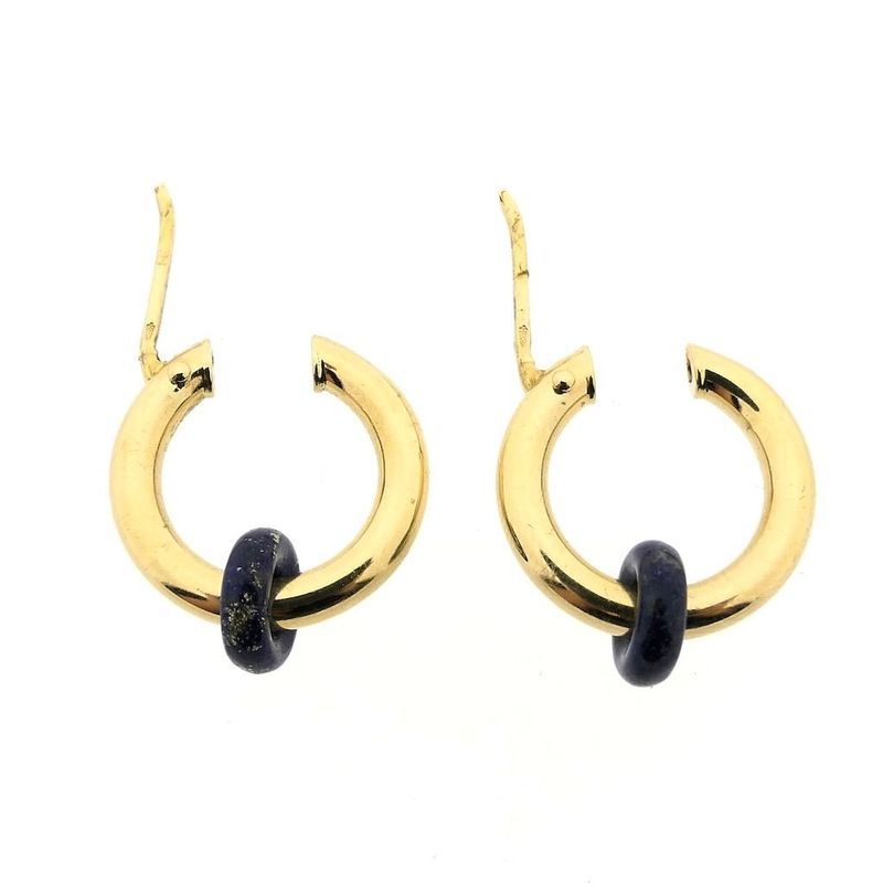 Image 5 of Gold earrings with lapis lazuli