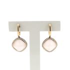 Image 1 of 18-karat gold stud earrings set with rose quartz and diamonds | 0.28 ct. | Tirisi