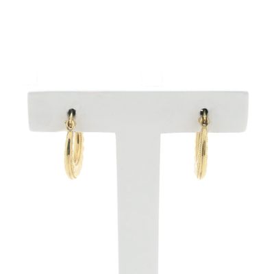 Vintage gold embellished hoop earrings | Ø 16.0 mm Image 1 of Vintage gold embellished hoop earrings | Ø 16.0 mm