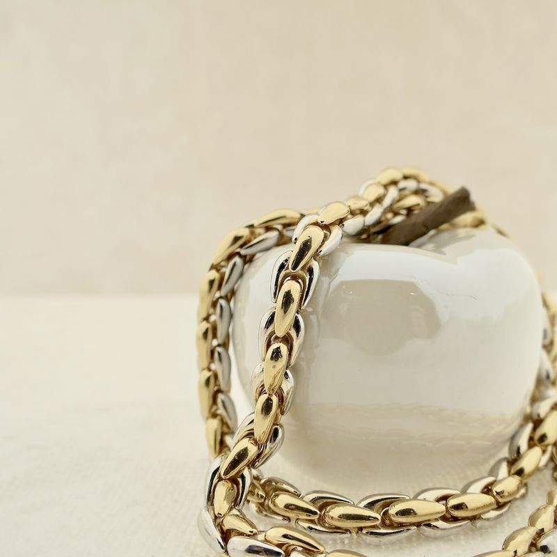 Image 10 of Two-tone gold fantasy link necklace