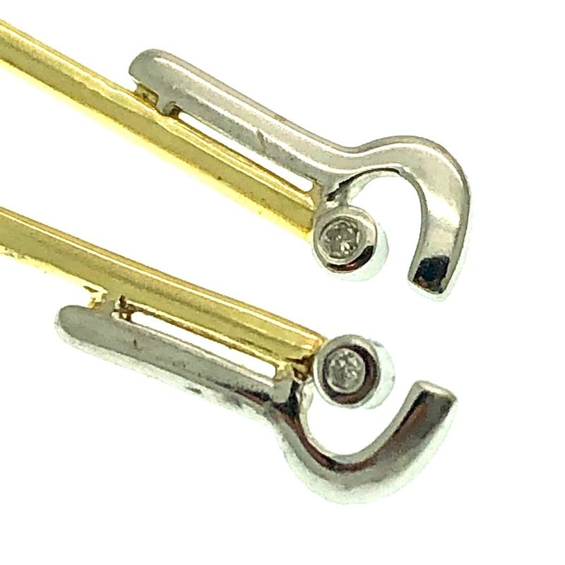 Image 2 of Two-tone gold fantasy earrings with 0.02 ct diamond.