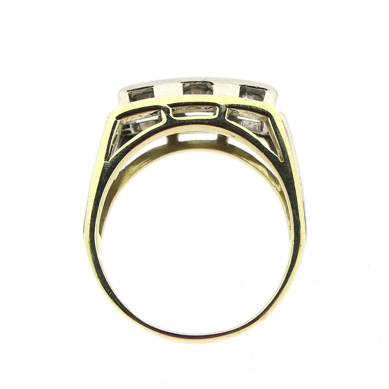 Image 5 of Two-tone gold men's ring with 0.3 ct diamond.