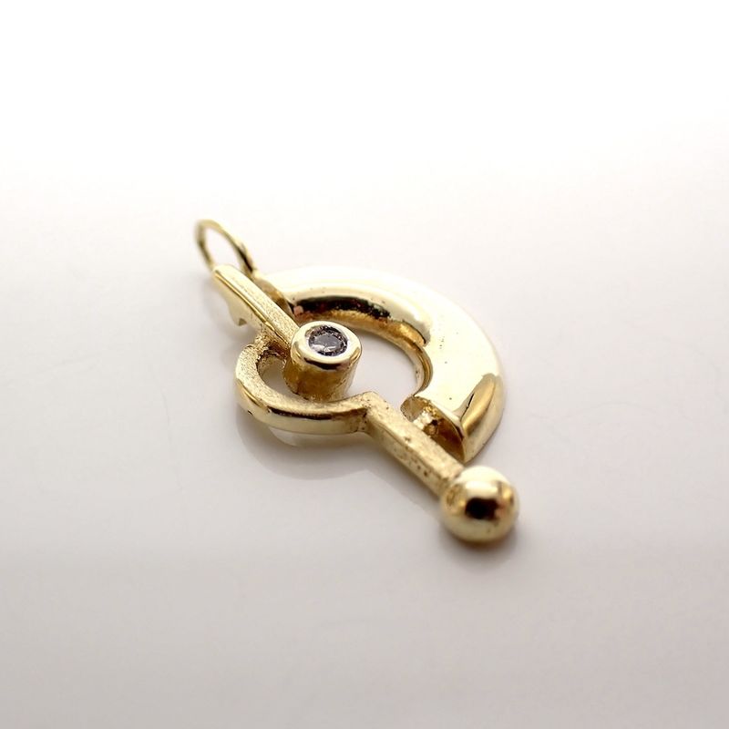 Image 3 of Golden fantasy pendant with diamond 0.02 ct.