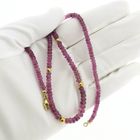 Image 12 of Pink tourmaline beaded necklace with gold clasp | 45.5 cm