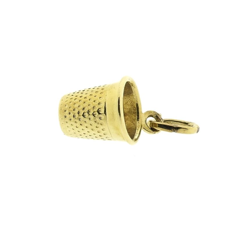 Image 4 of Gold minimalist pendant of a thimble