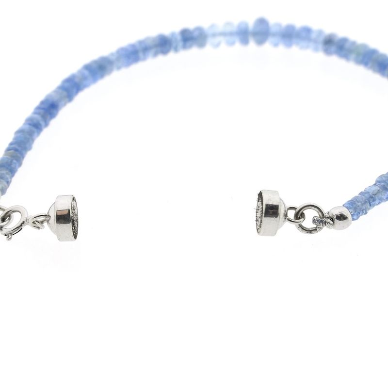 Image 4 of Light blue topaz bead bracelet with white gold clasp