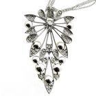 Image 9 of UTOPIA Art Deco white gold necklace with pearl and diamond 1.75 ct.