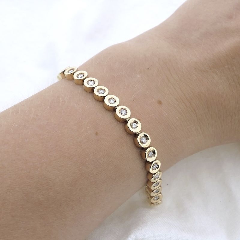 Image 4 of Gold tennis bracelet with 0.82 ct. diamond | 20 cm