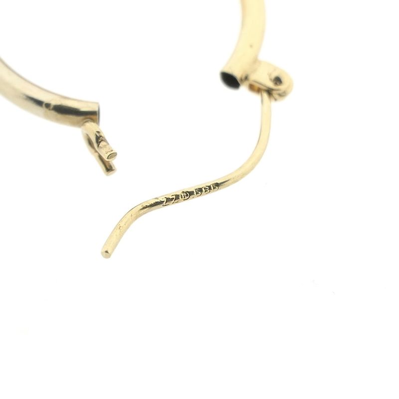 Image 6 of Tricolor gold earrings with a ball; Ø 16.5 mm