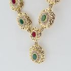 Image 7 of Golden oriental necklace with ruby ​​and emerald