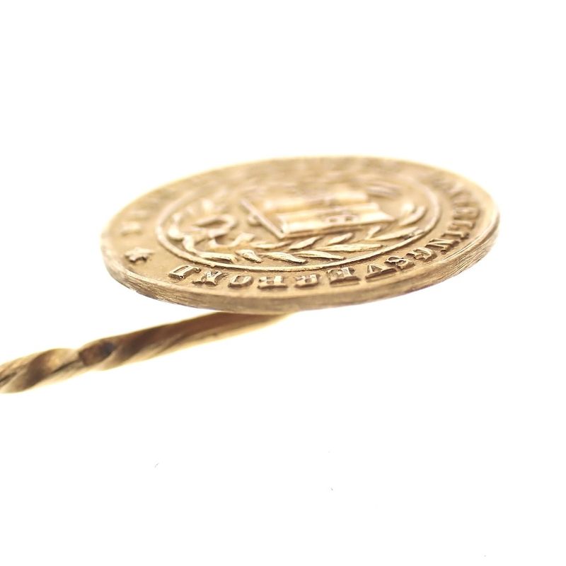 Image 3 of Gold lapel pin with coin of the Dutch Youth Association