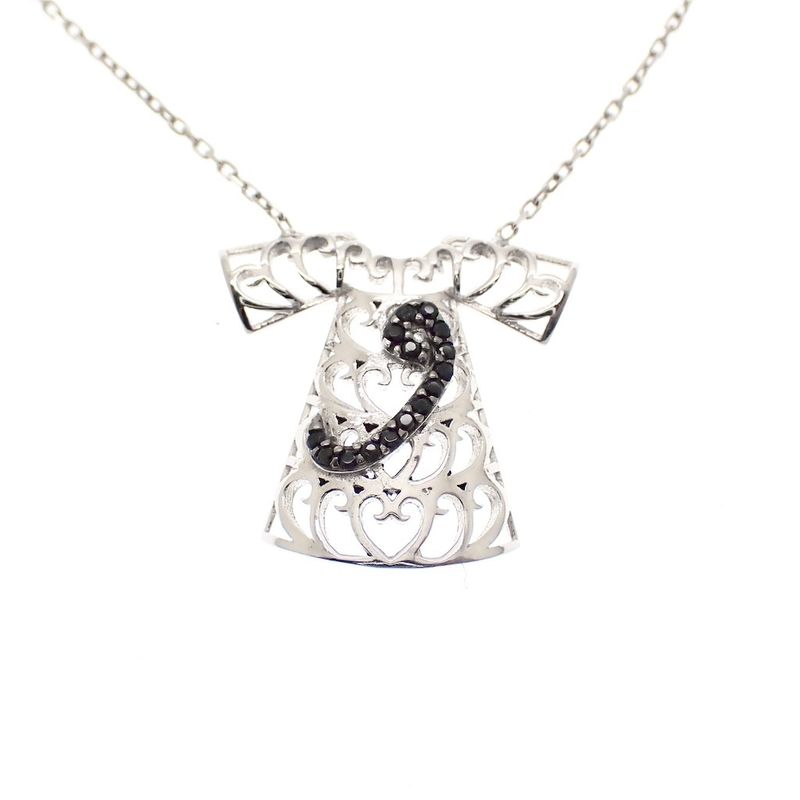 Image 1 of Silver necklace with zirconia