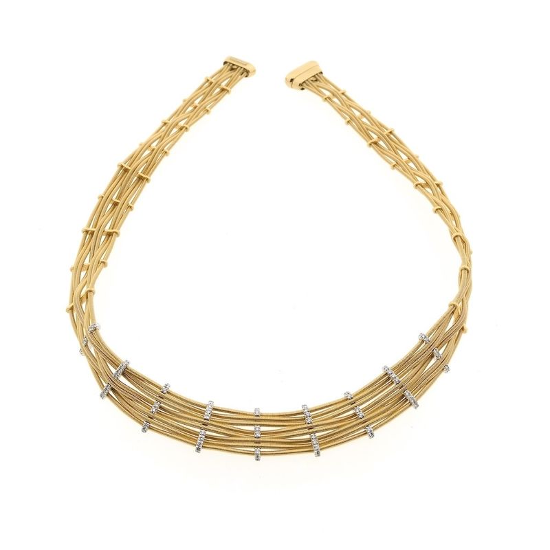 Image 8 of 18-karat gold necklace; choker with diamond; 0.31 ct. | 40 cm | Marco Bicego