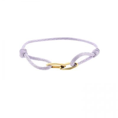 Image 1 of Forever Knots® Handcrafted Lilac Satin Bracelet with Gold Link