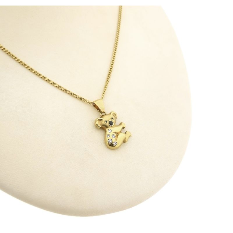 Image 4 of Gold pendant of a koala with enamel and zirconia