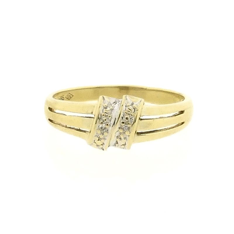 Image 3 of Gold ring with diamonds; 0.01 ct.