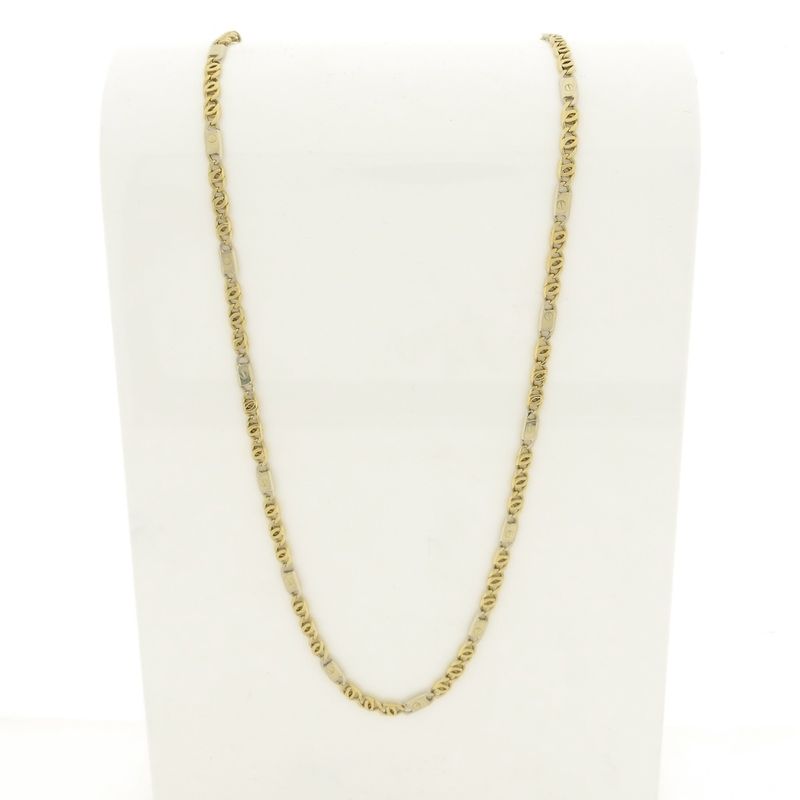 Image 1 of Two-tone gold fantasy link necklace; Men's | 64.5 cm