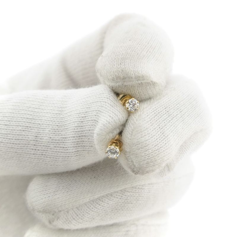 Image 12 of Gold stud earrings with zirconia