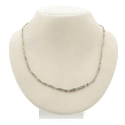 Image 1 of Uncut diamond bead necklace with gold clasp