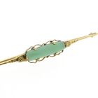 Image 7 of Vintage gold brooch with jade