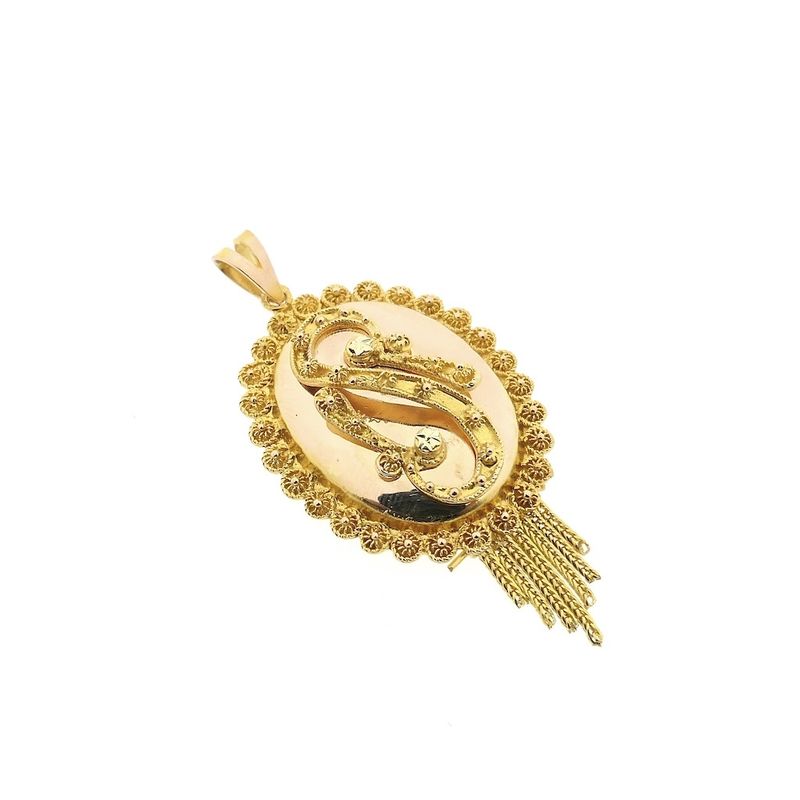 Image 9 of gold pendant of a hat bell