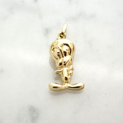 Image 2 of 18K Gold Tweety Pendant | Looney Tunes