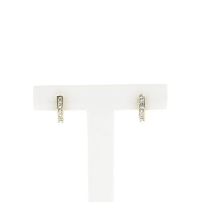 Image 1 of Gold semicircular earrings with zirconia