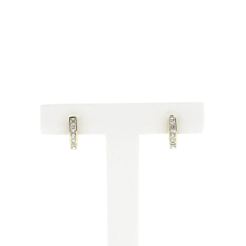 Image 1 of Gold semicircular earrings with zirconia