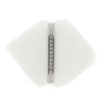 White gold herringbone link bracelet with 0.51 ct. diamonds | 19.0 cm