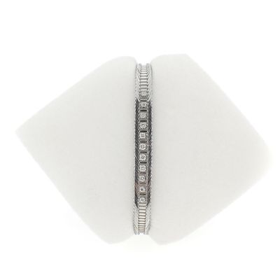 Image 1 of White gold herringbone link bracelet with 0.51 ct. diamonds | 19.0 cm