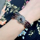 Image 3 of Garnet bead bracelet with silver clasp; Antique | Small size! Ø 49 mm