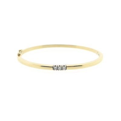 Image 1 of Diamond gold bangle with diamonds; Size M