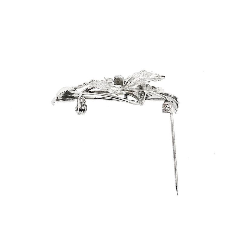 Image 7 of White gold brooch with diamonds; 0.12 ct.