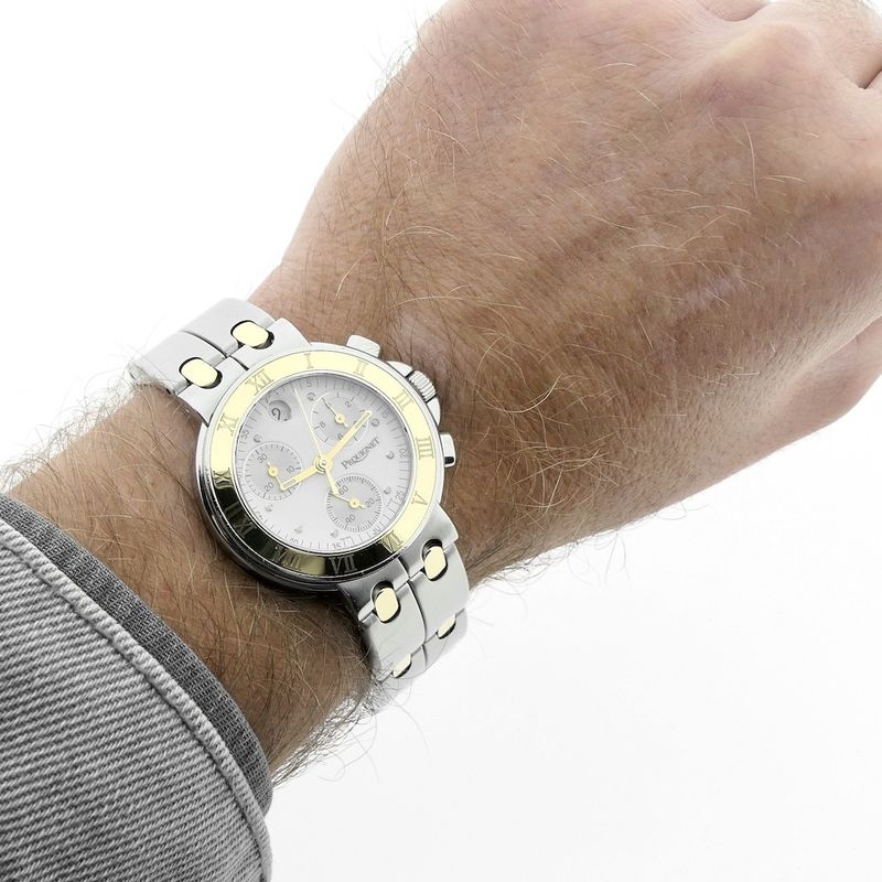 Image 10 of Pequignet Moorea; Gold/steel men's watch with chronograph