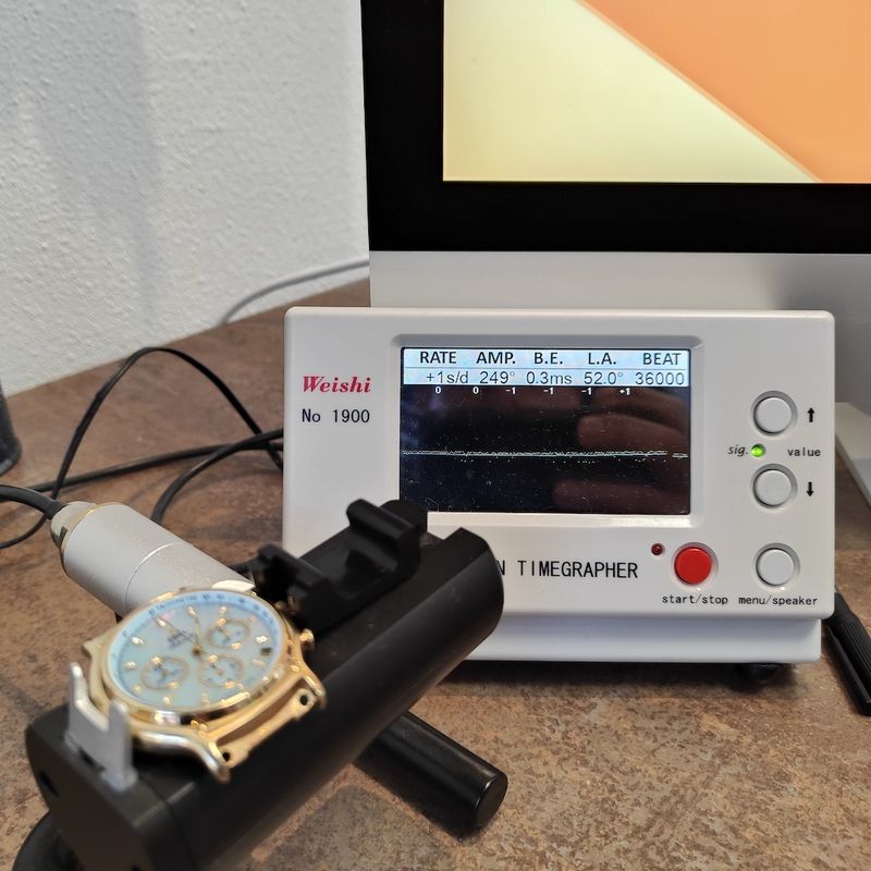 Image 16 of Ebel 1911 El Primero Chronograph; 18k gold watch with mother-of-pearl dial and diamonds