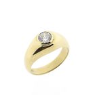 Afbeelding 1 van Gouden gebolde ring met zirconia