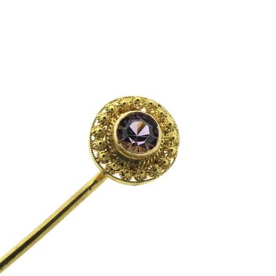 Image 2 of Gold lapel pin with zirconia