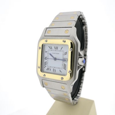 Image 2 of Cartier Santos Carree 2961; 18k. Gold/steel unisex watch