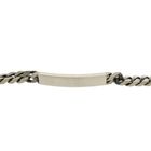 Image 6 of Silver robust gourmet link bracelet with engraving plate; Men