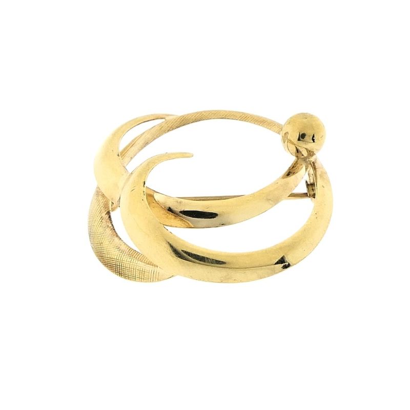 Image 2 of Golden abstract brooch