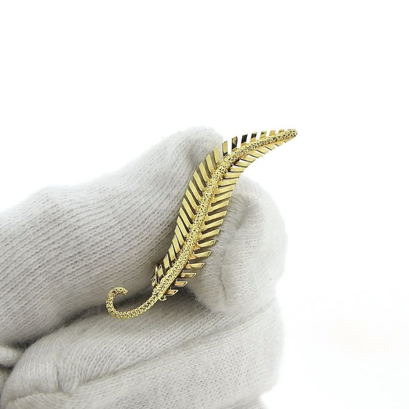 Image 8 of Gold feather brooch | Vintage