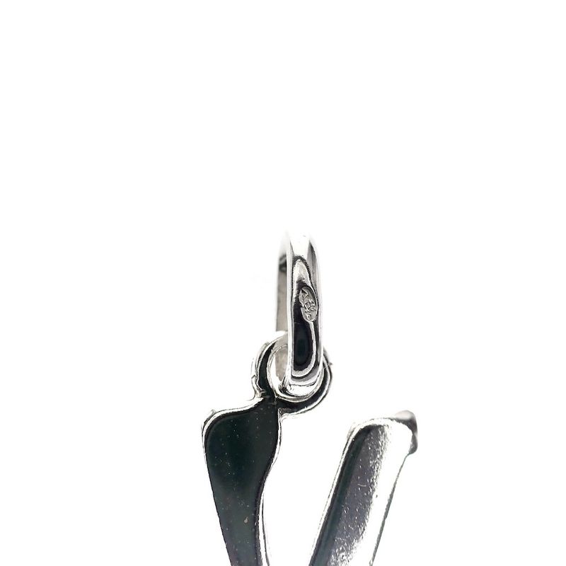 Image 3 of Silver charm; Letter V