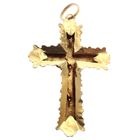 Image 4 of 19th century gold pendant of a cross with corpus INRI; Filigree