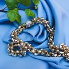 Image 8 of Cadaro two-tone gold necklace with sapphire and diamonds; 0.96 ct.