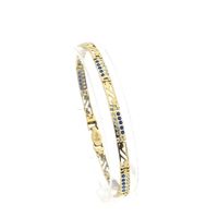 Gold fantasy link bracelet with zirconia