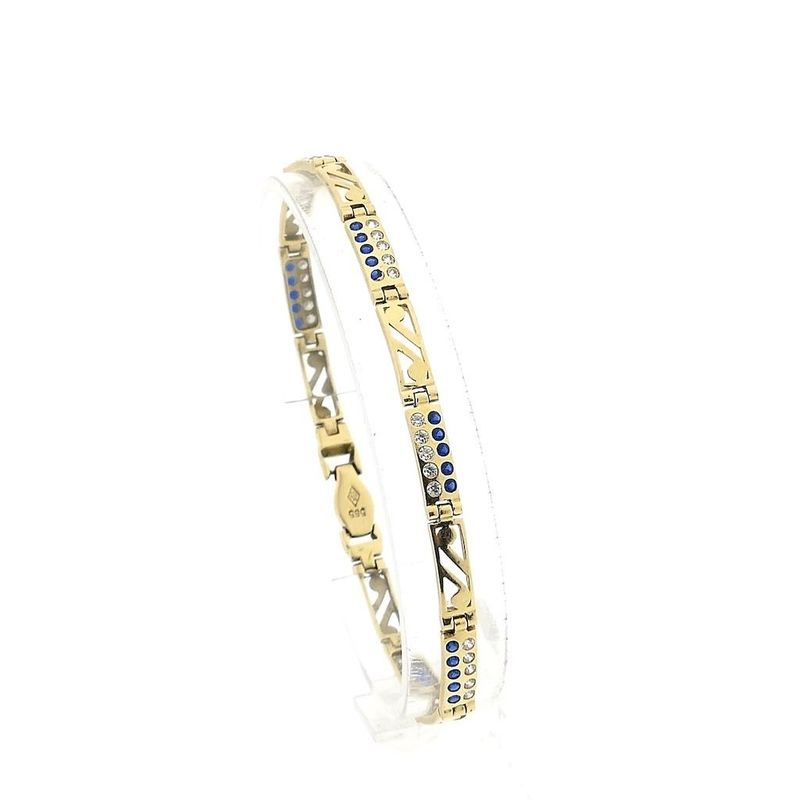 Image 1 of Gold fantasy link bracelet with zirconia