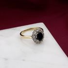 Image 2 of Gold Ring with Sapphire and Diamonds; 0.24 ct.