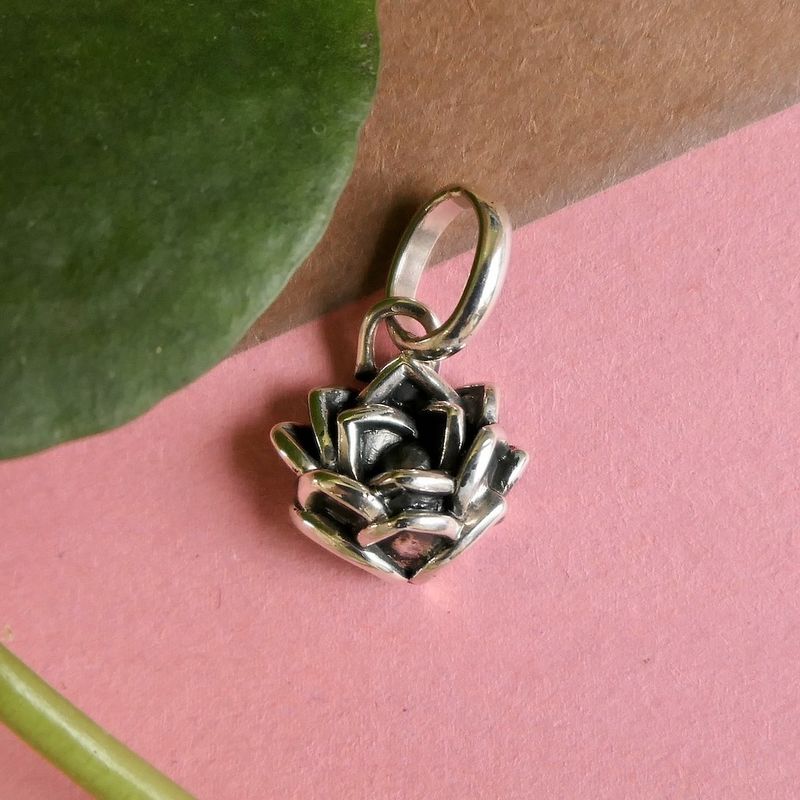 Image 2 of Silver Buddha to Buddha pendant; Lotus