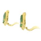 Image 6 of Vintage gold clip-on earrings with jade.